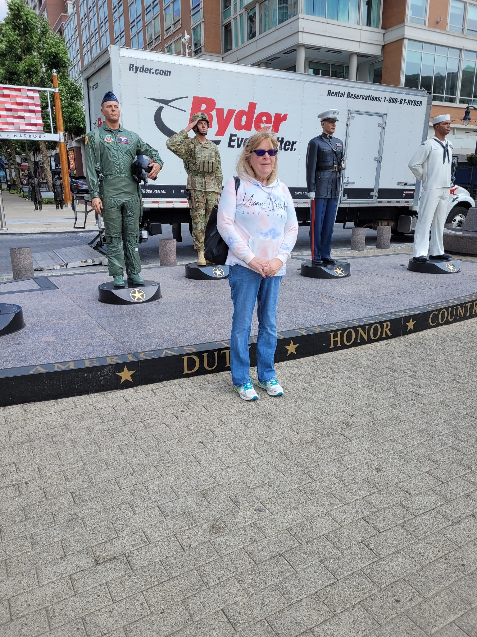 Military honor display downtown