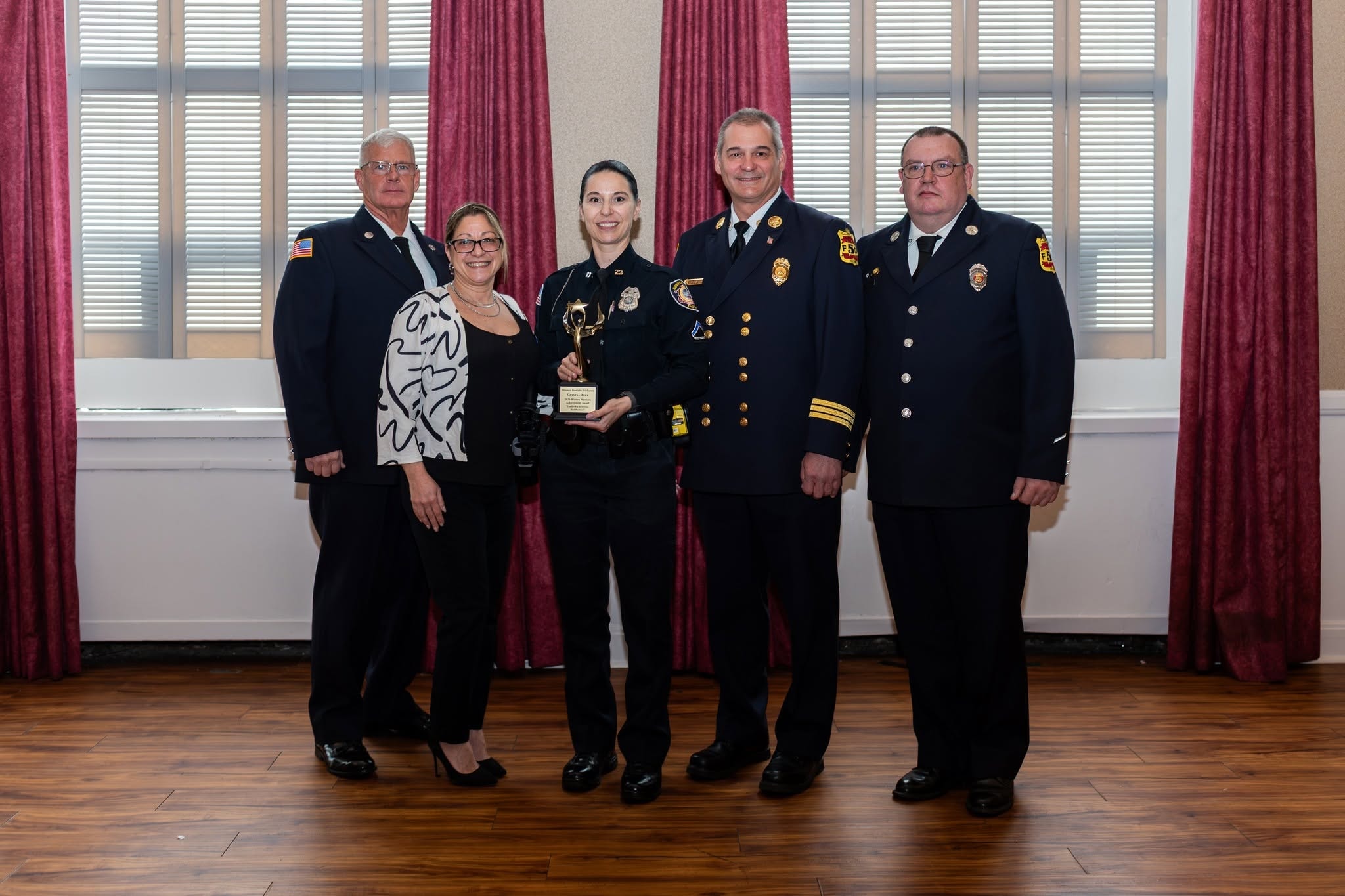 Fire department officials at award ceremony