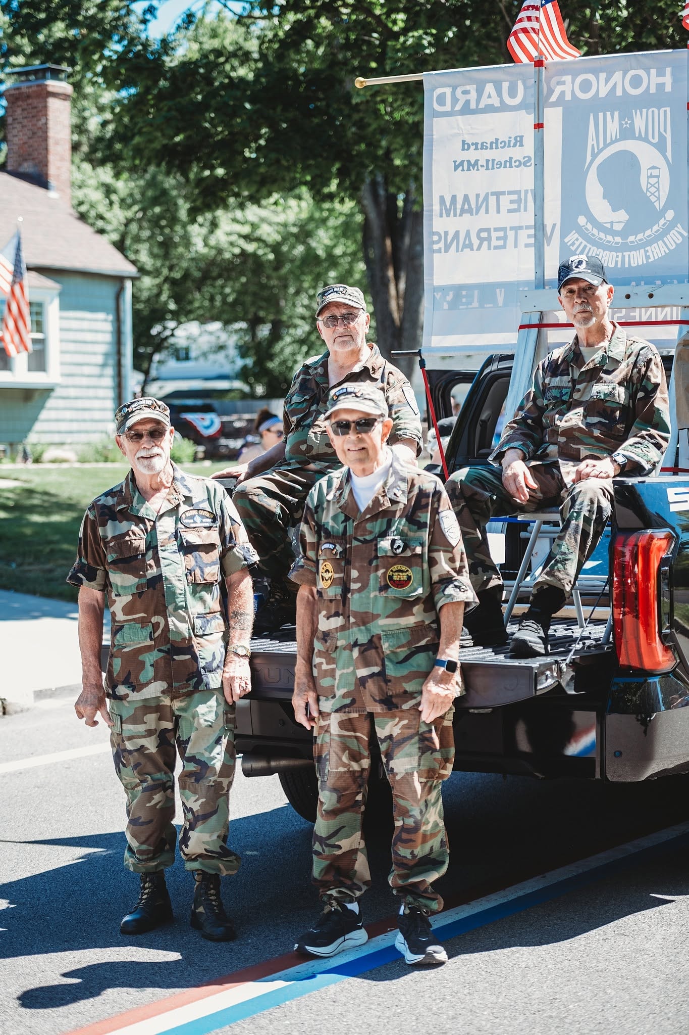 Veterans in military uniforms at parade