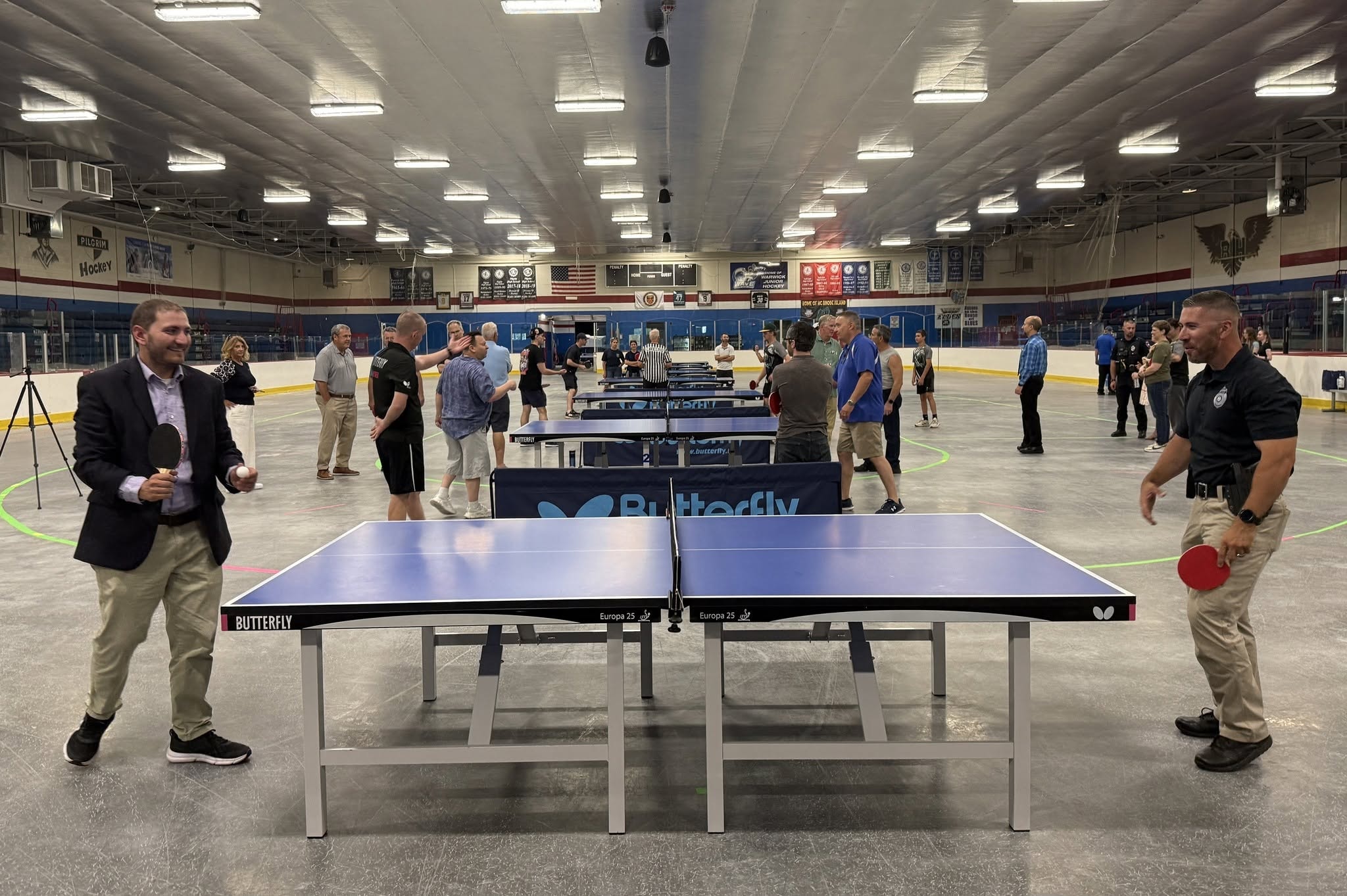 Ping pong tournament at ice hockey arena