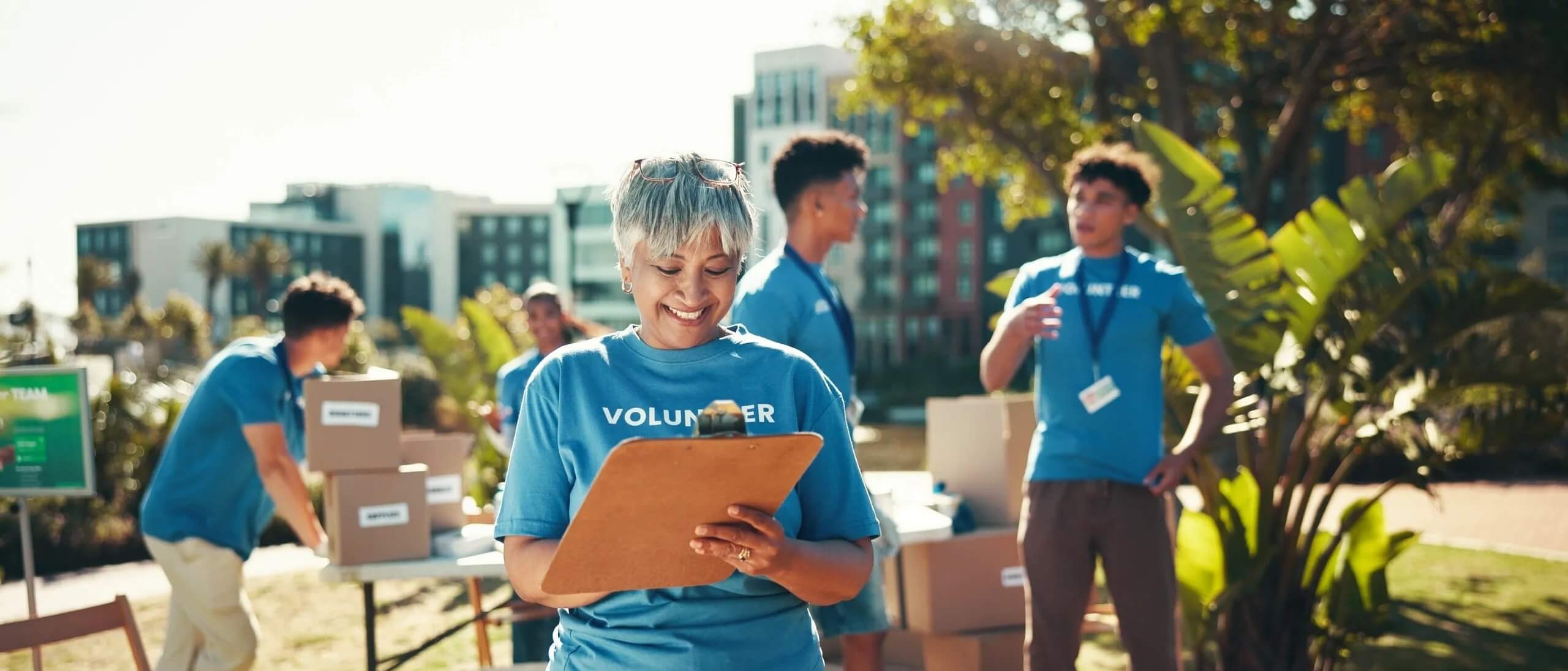 MB2B volunteers and veterans at a community event